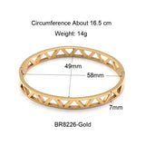 Hollow Triangle Stainless Steel Cuff Bracelets for Women