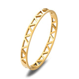Hollow Triangle Stainless Steel Cuff Bracelets for Women