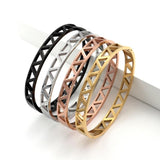 Hollow Triangle Stainless Steel Cuff Bracelets for Women