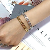 Hollow Triangle Stainless Steel Cuff Bracelets for Women