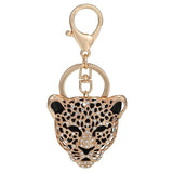 Leopard Tiger Keychain Crystal Keyring Bag Pendant Men Women Car Key Chain