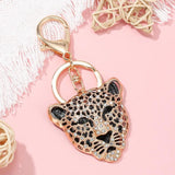 Leopard Tiger Keychain Crystal Keyring Bag Pendant Men Women Car Key Chain