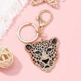 Leopard Tiger Keychain Crystal Keyring Bag Pendant Men Women Car Key Chain