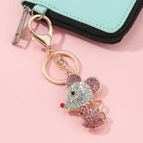 Leopard Tiger Keychain Crystal Keyring Bag Pendant Men Women Car Key Chain