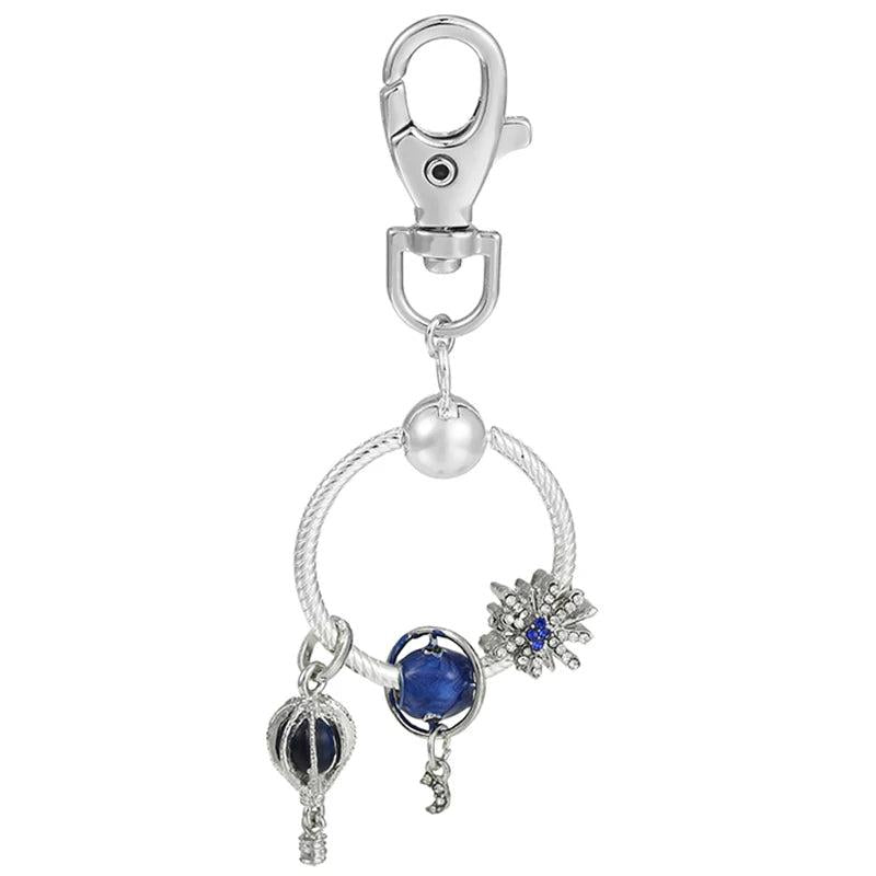 Women's Charm Keychains Handbag Car Keyfobs Keyrings Pendant Charm Beads