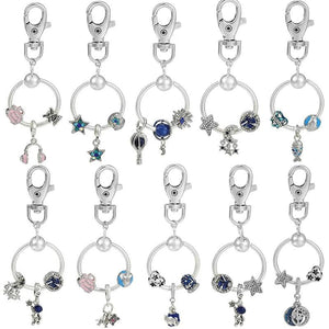 Women's Charm Keychains Handbag Car Keyfobs Keyrings Pendant Charm Beads