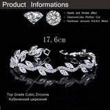 CWWZircons Leaf Shaped Bridal Wedding Party Bracelet
