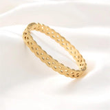 Hollow Triangle Stainless Steel Bangle for Women