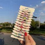 Boho 12pcs Women Clay Bead Enamel Animal Charms Bracelets Set
