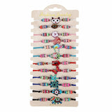 Boho 12pcs Women Clay Bead Enamel Animal Charms Bracelets Set