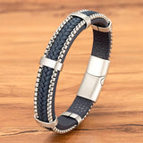 Arrivel Punk Chain Leather Bracelet for Men Magnetic Charm Jewelry