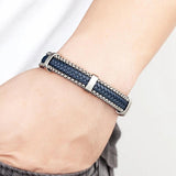 Stainless Steel Men Leather Bracelet Birthday Gift