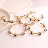 Colorful Evil Eye Bracelet Bangle Women Round Eye Open Adjustable Bracelet