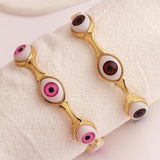 Colorful Evil Eye Bracelet Bangle Women Round Eye Open Adjustable Bracelet