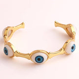 Colorful Evil Eye Bracelet Bangle Women Round Eye Open Adjustable Bracelet