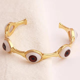Colorful Evil Eye Bracelet Bangle Women Round Eye Open Adjustable Bracelet