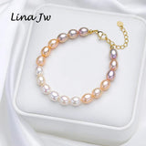 Colorful Freshwater Pearl Bracelet 6-7mm Handwork Jewelry for Women