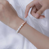 Colorful Freshwater Pearl Bracelet 6-7mm Handwork Jewelry for Women