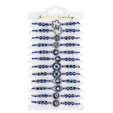 12pcs/set Braided Rope Bracelets Beads Eye Charms Hand Friendship Jewelry