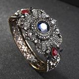 Ethnic Women Large Bangles Cuff Bracelets Vintage Flower Bangle