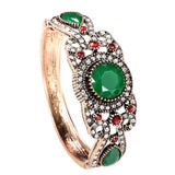 Ethnic Women Large Bangles Cuff Bracelets Vintage Flower Bangle