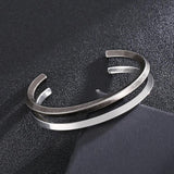 Vintage Matte Men's Bangles Punk Stainless Steel Bracelet