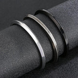 Vintage Matte Men's Bangles Punk Stainless Steel Bracelet