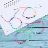 12pcs Eye Charms Bracelets Crystal Bead Anklets Girl Gift
