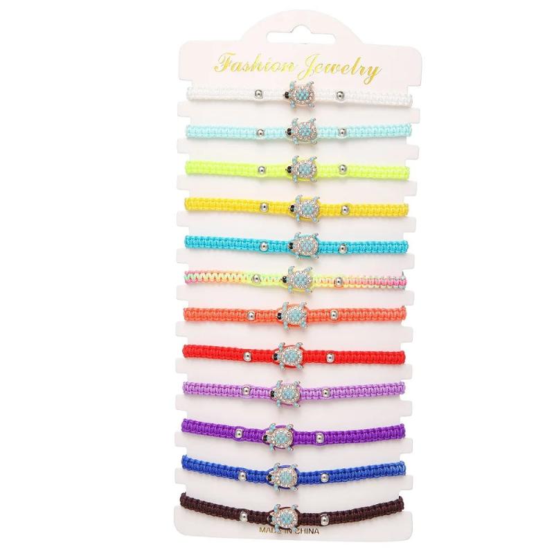 Crystal Little Turtle Charm Bracelet Women's Multilayer Cuff Adjustable