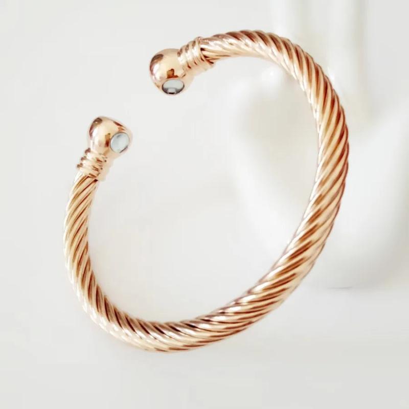 Rose 585 Magnet Bangle Women Round Rope Shape Lady Bracelet