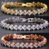 Zirconia Tennis Bracelet Crystal Wedding Chain Silver Plated Jewelry