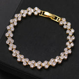 Zirconia Tennis Bracelet Crystal Wedding Chain Silver Plated Jewelry