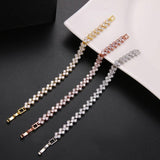 Zirconia Tennis Bracelet Crystal Wedding Chain Silver Plated Jewelry