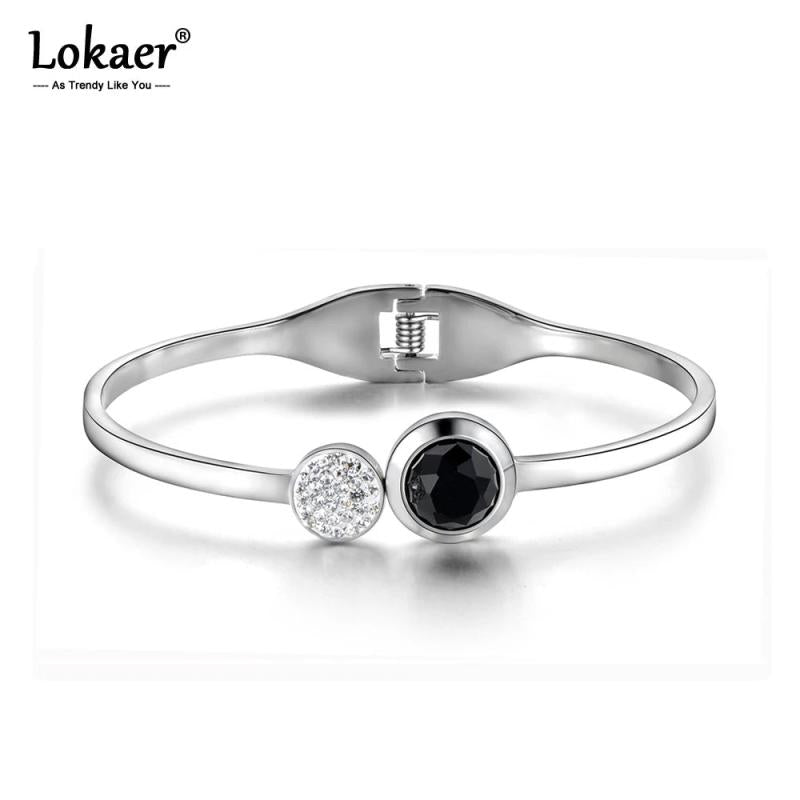 Stainless Steel Rhinestone Cuff Bracelet Wedding Bangle