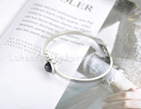 Stainless Steel Rhinestone Cuff Bracelet Wedding Bangle
