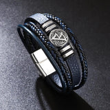 Men Leather Bracelets Multi-layer Braided Devil Eye