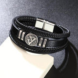 Men Leather Bracelets Multi-layer Braided Devil Eye