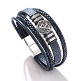 Men Leather Bracelets Multi-layer Braided Devil Eye