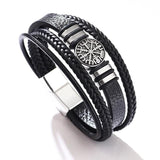Men Leather Bracelets Multi-layer Braided Devil Eye