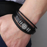 Men Leather Bracelets Multi-layer Braided Devil Eye