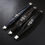 Men Leather Bracelets Multi-layer Braided Devil Eye