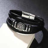 Men Leather Bracelets Multi-layer Braided Devil Eye