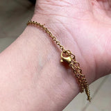 Zircon Smile Face Letter Bracelet CZ Charm Steel Link Chain Arm Cuff