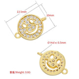 Zircon Smile Face Letter Bracelet CZ Charm Steel Link Chain Arm Cuff