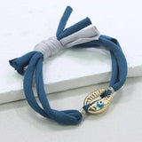 Colorful Dot Shell Charm Bracelet Cotton Line Braid String Jewelry