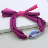 Colorful Dot Shell Charm Bracelet Cotton Line Braid String Jewelry