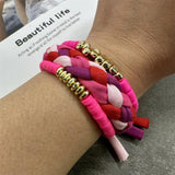 Couple Bracelet Jewelry Gift Braided Cotton Line Adjustable Bangles