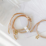 Freshwater Pearl Copper Beads Bracelet with Star