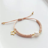 Freshwater Pearl Copper Beads Bracelet with Star