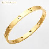 Moon Star Friendship Bracelets Stainless Steel Ladies Cuff Bangle